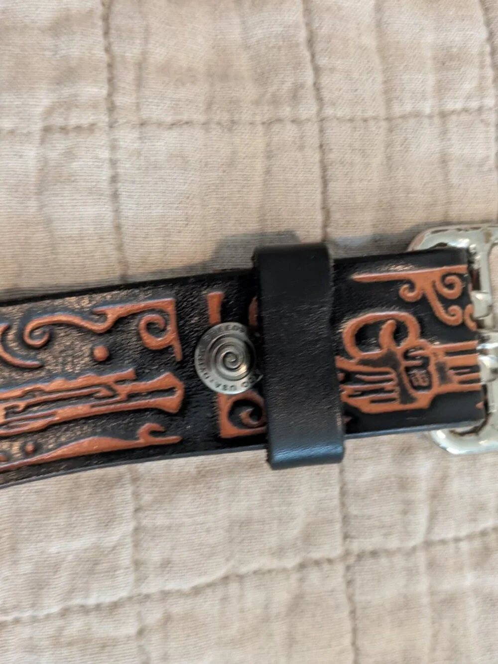 Authentic Dying Breeds Handcrafted Leather Belt 2022 Flintlock Pistol Western.